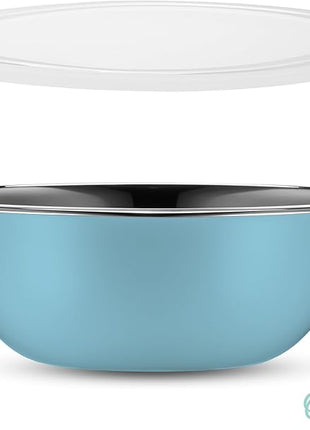 WHYSKO Stainless Steel Mixing Bowl Set, 10 Piece Stainless Steel Mixing Bowls with Lids Set for Food Prep Storage and Serving, Dishwasher Safe for Kitchen Baking Cooking, Light Blue