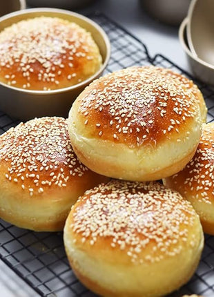 3PCS Air Fryer Mini Pie Pan Tart Tins, Jumbo Muffin Cupcake Pan 4 Inch Hamburger Bun Mold, Non-Stick Air Fryer Egg Baking Pan Individual Mini Cake Cups for Baking