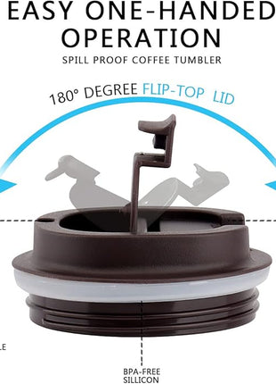 CS COSDDI 12 oz Stainless Steel Vacuum Insulated Tumbler - Coffee Travel Mug Spill Proof with Lid - Coffee Cups for Keep Hot/Ice Coffee,Tea and Beer