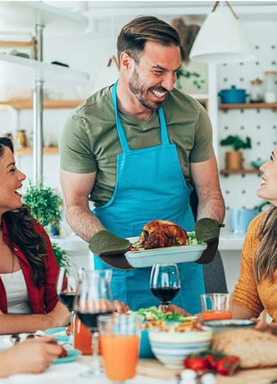 AUAUY Mini Oven Mitts, 2 Count Green Small Oven Mitt 220℃/428°F Heat Resistant with Non-Slip Surface and Hanging Loop Mits, Kitchen Mittens Oven Mitts, Kitchen Gloves for Oven, Baking and Grilling