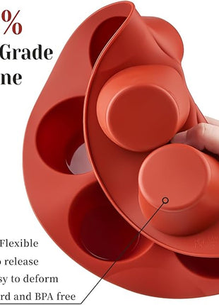 2 Pack Egg Bites Silicone Mold for Air Fryer, 7 Cups Muffin Pan Non-Stick Cupcake Baking Molds for Oven, Air Fryer, Pot