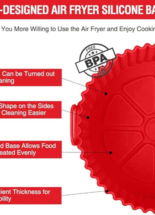 Silicone Liners for Ninja Air Fryer AF101/161/150, Compatible with COSORI/Gourmia/PowerXL/Instant Essentials/Fabuletta/Chefman/Dreo/Ultrean Air Fryer 3-5QT