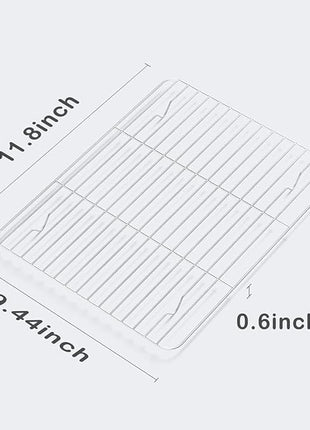 2 Pack Cooling Rack for Baking Stainless Steel, Heavy Duty Wire Rack Baking Rack, 11.7" x 9.4" Cooling Racks for Cooking, Fits Small Toaster Oven, Dishwasher Safe