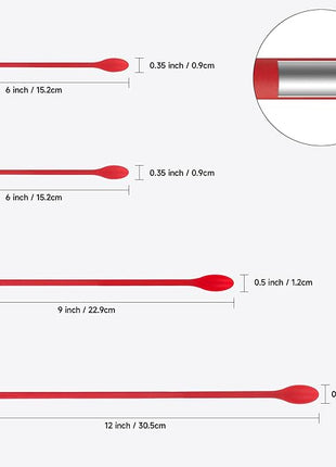 Mini Spatula Silicone Spatula Set - 4pcs Small Makeup Scrapers for Cosmetics, Reusable Beauty Tiny Tools, Thin Jar Scraper, Get the Last of the Makeup Out of the Bottle(Red)