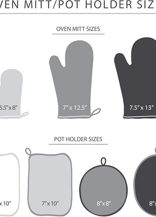 KitchenAid Asteroid Oven Mitt Set, 7"x12.5", Black, 2 Piece