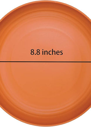 LuckyZone 8.8 Inches Unbreakable Wheat Straw Plates - Reusable Plate Dinner Set - Dishwasher & Microwave Safe - Healthy, BPA Free & Eco-Friendly (8.8 Inches/6 Color_H)