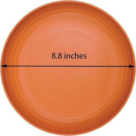 LuckyZone 8.8 Inches Unbreakable Wheat Straw Plates - Reusable Plate Dinner Set - Dishwasher & Microwave Safe - Healthy, BPA Free & Eco-Friendly (8.8 Inches/6 Color_H)