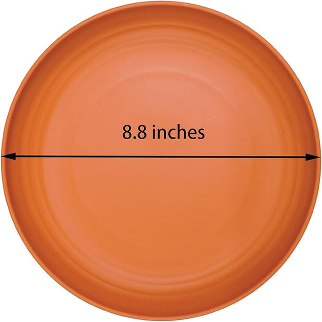 LuckyZone 8.8 Inches Unbreakable Wheat Straw Plates - Reusable Plate Dinner Set - Dishwasher & Microwave Safe - Healthy, BPA Free & Eco-Friendly (8.8 Inches/6 Color_H)