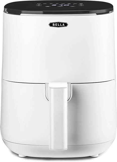 BELLA 2.9QT Touchscreen Air Fryer, No Pre-Heat Needed, No-Oil Frying, Fast Healthy Evenly Cooked Meal Every Time, Dishwasher Safe Non Stick Pan and Crisping Tray for Easy Clean Up, Matte White