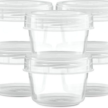 (4 Ounce 20 Pack) Clear Twist cap Containers With Clear Screw on Lids Twist Top Food Storage Freezer Containers