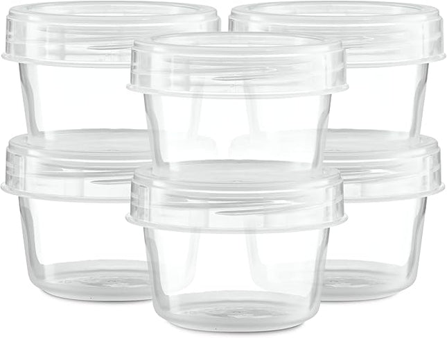 (4 Ounce 10 Pack) Clear Twist cap Containers Clear with Screw on Lids Twist Top Food Storage Freezer Containers