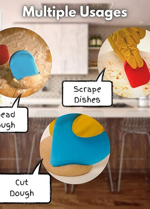 SULLINS Pan Scraper, Pack Of 3 | Pan Scraper Tool | Pot Scraper | Dish Scraper | Dish Scraper Tool | Unique Silicone Grip Design - No Slipping Unlike Other Scrapers