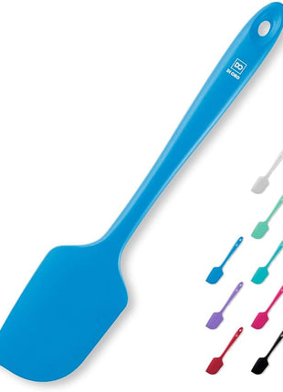DI ORO Silicone Spatula - 600°F Heat-Resistant Rubber Kitchen Spatula for Baking, Scraping, & Mixing - BPA Free Nonstick Cookware Safe Flexible Utensil for Cooking - Seamless & Dishwasher Safe (Blue)