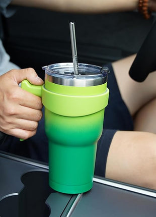 BJPKPK 30 oz Tumbler With Handle Stainless Steel Insulated Tumblers With Lid And Straw For Women,Lavender Green