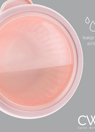 COOK WITH COLOR Prep Bowls with Lids- Wide and Deep Nesting Plastic Small Mixing Bowl Set with Lids, 8 Piece Set - Deep Bowls, Rose