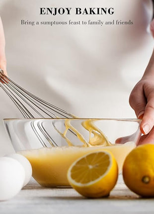 NileHome Stainless Steel Whisk Set 8" 10" 12" Kitchen Whisk Balloon Whisk Kitchen Wisk Wire Whisks for Cooking, Whisking, Blending, Beating, Stirring-3 Pack…