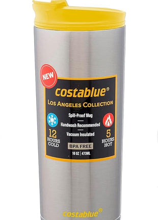 Travel Coffee Mug - 16 Oz. Stainless Steel Insulated Coffee Mug, Leak Proof Tumbler w/Dishwasher Safe Lid, Double Wall Travel Coffee Cup, Reusable Insulated Tumbler for Hot & Cold Beverages…