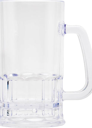 G.E.T. Shatter-Resistant Plastic Beer Mug / Stein, 20 Ounce, BPA Free, 00085-1-SAN-CL-EC, Pack of 4