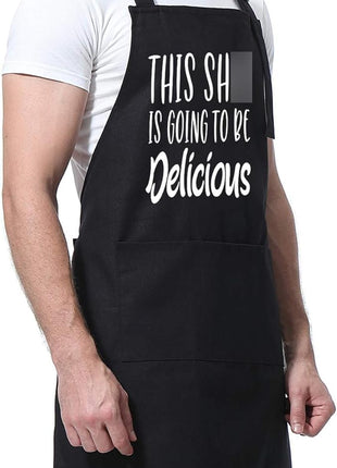 Miracu Funny Cooking Aprons for Women, Funny Baking Aprons for Men Dad - Mens Cooking Gifts for Bakers Husband Boyfriend - Christmas Fathers Day Birthday Kitchen Gifts for Men, BBQ Grilling Presents