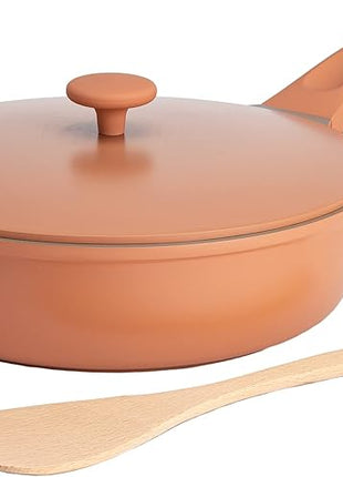 Goodful All-in-One Pan, Multilayer Nonstick, High-Performance Cast Construction, Multipurpose Design Replaces Multiple Pots and Pans, Dishwasher Safe Cookware, 11-Inch, 4.4-Quart Capacity, Terracotta