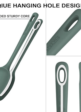 5 Pieces Silicone Spatula Set, Food Grade Rubber Spatula, Upgrade Strong Handle with Ergonomic Grip, Heat Resistant Up to 600°F for Nonstick Cookware, Cooking Dried Thyme