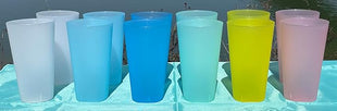 Reusable 32-ounce Drinking Cups - Unbreakable Large Plastic Tumblers set of 12, BPA Free Dishwasher Safe in 6 Assorted Colors for Indoor Outdoor Use