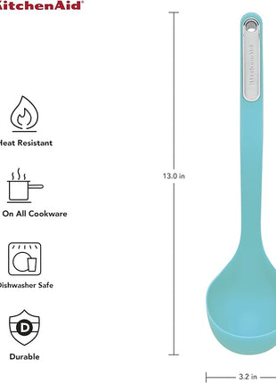 KitchenAid KL006OHAQA Silicone Ladle, 13 inches, Aqua Sky
