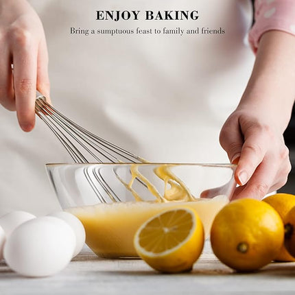 NileHome Stainless Steel Whisk Set 8" 10" 12" Kitchen Whisk Kitchen Wisk Wire Whisks for Cooking, Whisking, Blending, Beating, Stirring-4 Pack