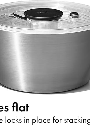 OXO Good Grips Stainless Steel Salad Spinner, 6.34 Qt.