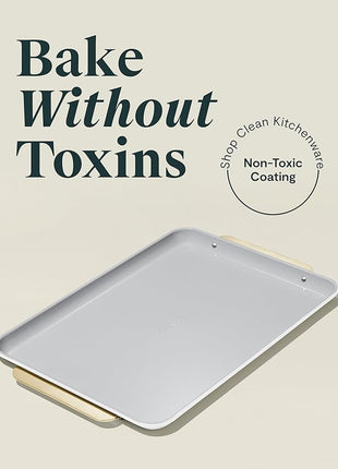 Caraway Non-Stick Ceramic Baking Sheet - Naturally Slick Ceramic Coating - Non-Toxic, PTFE & PFOA Free - Perfect for Baking, Roasting, and More - Large (18" x 13") - White