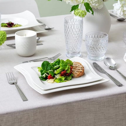 Villeroy & Boch New Wave Square Salad Plate, 9.5 in, Premium Porcelain, White