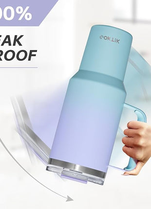 COKTIK 40 oz Tumbler With Handle and Straw Lid, Vacuum Insulated Travel Coffee Mug Stainless Steel Insulated Cup for Beverages, Leak-proof, Cupholder Friendly (Sweet Candy)