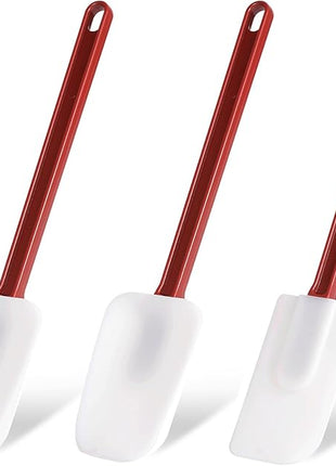 Silicone Rubber Spatula Set of 3, High Heat, Commercial (2 Spoonula + 1 Scraper, 9.5 Inches)