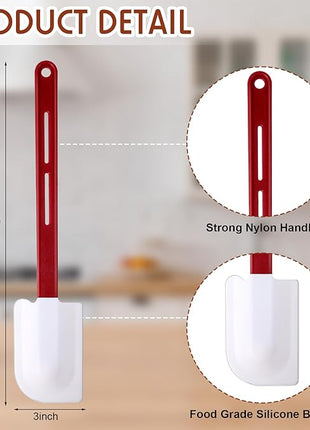 Set of 3 High Temp Silicone Spatulas Heat Resistant Rubber Commercial Heavy Duty Silicone Scraper Spatula with Handle for Kitchen Baking Cooking(14 x 3 Inches,Spatula)