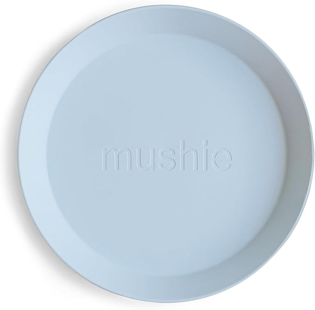 mushie Round Dinnerware Plates for Kids | Made in Denmark, Set of 2 (Powder Blue)
