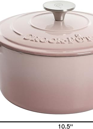 Crock-Pot Artisan Round Enameled Cast Iron Dutch Oven, 7-Quart, Blush Pink