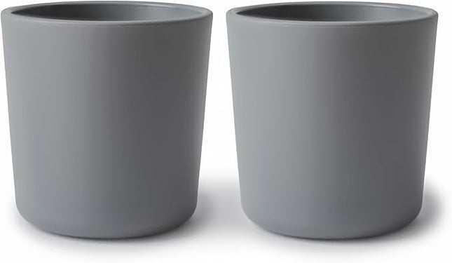 mushie Dinnerware Cups For Kids | Made in Denmark, Set of 2 (Smoke)