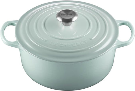 Le Creuset Enameled Cast Iron Signature Round Dutch Oven, 5.5 qt., Sea Salt