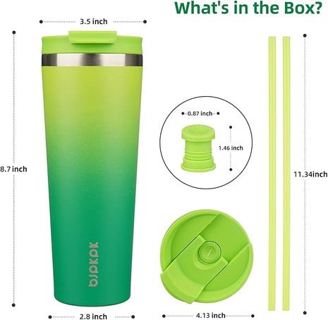 BJPKPK 26oz Tumbler With lid And Straw Stainless Steel Travel Coffee Mug Insulated Tumblers Cups,Bamboo Grove