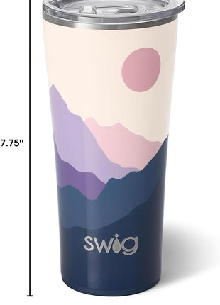 Swig Life 22oz Insulated Tumbler, Travel Coffee Tumbler with Lid, Cup Holder Friendly Travel Coffee Mug, Stainless Steel (Moonshine)