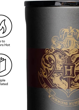 Corkcicle Harry Potter Coffee Mug - Stainless Steel Insulated Cup With Lid For Tea & Coffee - Non-Slip Silicone Base - Durable Travel Mug - Dishwasher Safe - BPA Free - 16 oz - Hogwarts Crest