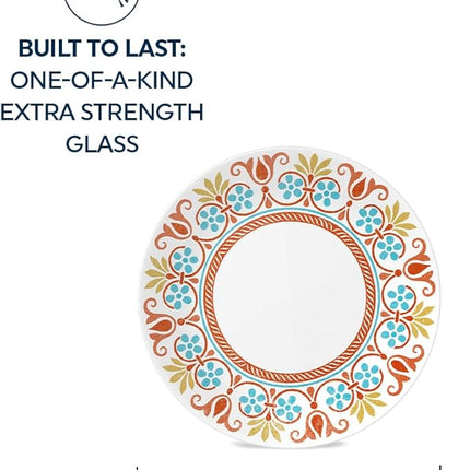 Corelle Vitrelle 10.25" Dinner Plates Set, Triple Layer Glass and Chip Resistant, Lightweight Round Plates, 6-Piece Terracotta Dreams