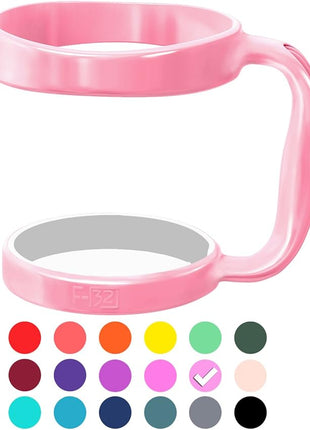 F-32 Handle - 19 COLORS - 30oz Size - Compatible with 30 oz YETI and 30 oz. OZARK TRAIL Tumbler Travel Mug (30OZ, PRETTY PINK)