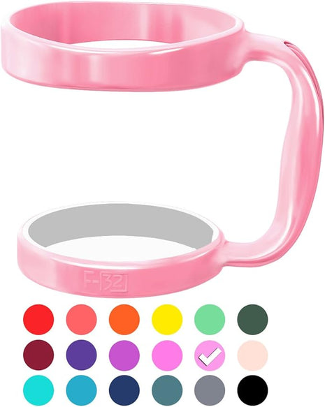 F-32 Handle - 19 COLORS - 30oz Size - Compatible with 30 oz YETI and 30 oz. OZARK TRAIL Tumbler Travel Mug (30OZ, PRETTY PINK)