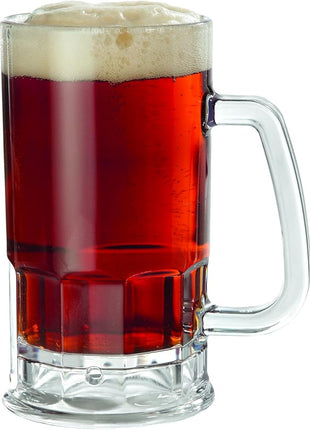 G.E.T. 00085-1-SAN-CL Shatter-Resistant Plastic Beer Mug / Stein, 20 Ounce, BPA Free (Set of 12)