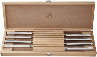 ZWILLING 8-pc 4.5" Stainless Steel Steak Knife Set with 16.5" x 6" Case