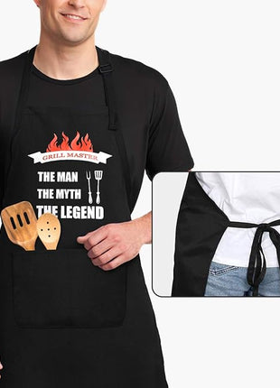 Aprons for Men, Mens Apron, Funny Aprons for Men, Adjustable Neck Strap Waterproof and OilProof Best for Grilling, Husband Birthday Gift, Gifts for Husband, Father's Day Gifts for Dad.