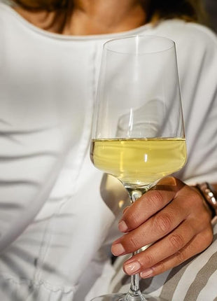 Krosno White and Sparkling Large Wine Glasses Drinking | 4 Pieces Set 13.5 fl oz | Infinity Collection | Elegant | Cocktail Crystal Set Wedding Gift | Lead-Free Glass | Homes, Restaurants & Kitchen