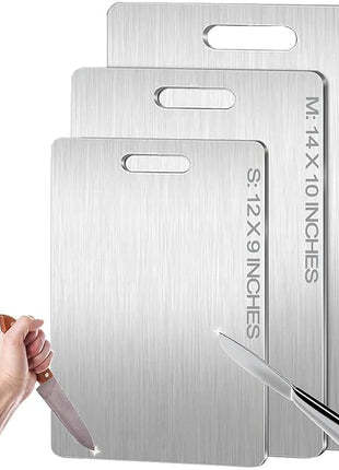 Titanium Cutting Board - 2025 New Upgrade 100% Pure Titanium Cutting Boards for Kitchen Double Sided Titanware Cutting Board,Hygiene Durable Dishwasher Safe Chopping Board,1PC (12"L x 9"W)