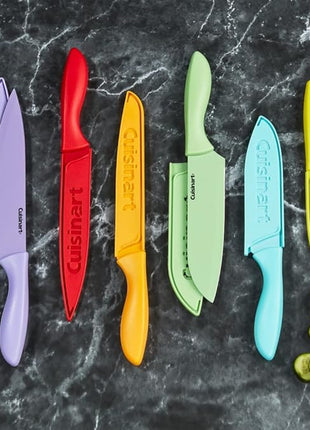 Cuisinart 12-Piece Kitchen Knife Set, Advantage Color Collection with Blade Guards, Multicolored, C55-12PCER1